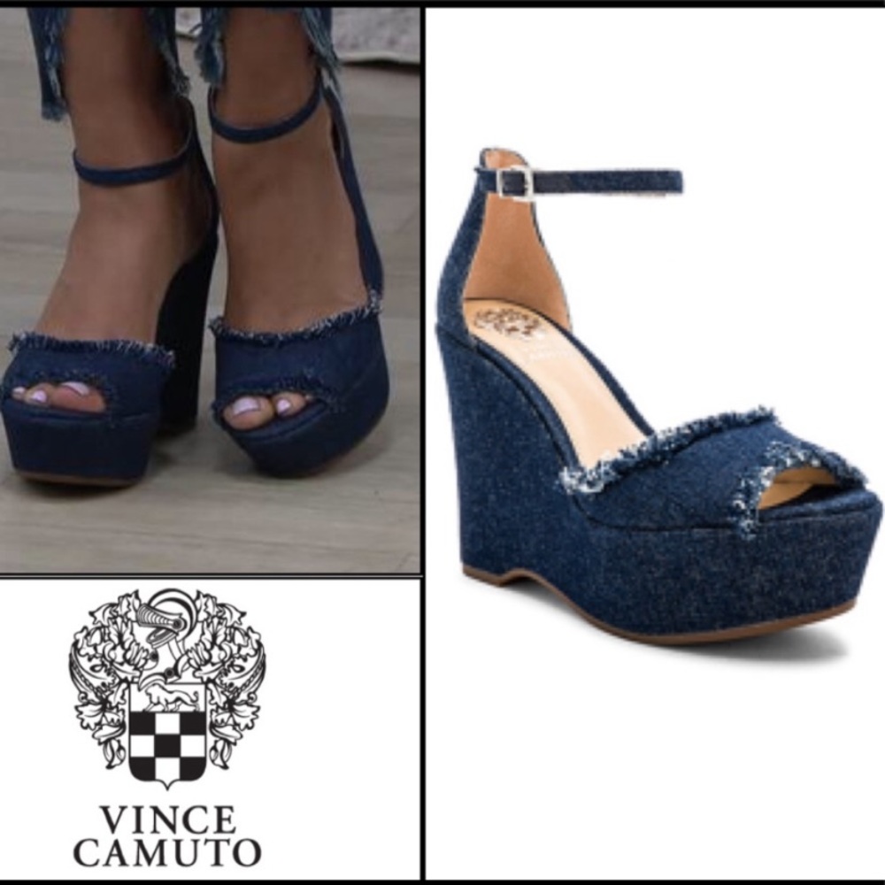 Vince Camuto Tatchen Denim Wedges